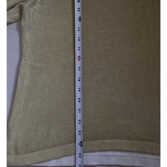 CHICOS Design Sz M Linen Cotton V-Neck Sweater Pullover Light Green Relaxed VTG - Picture 10 of 10